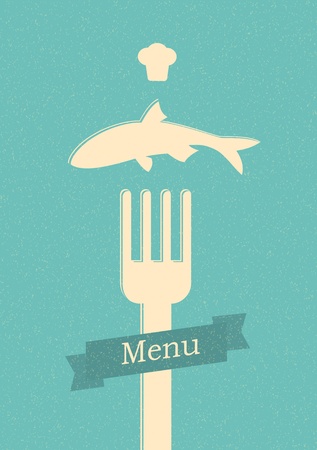 restaurant menu retro posterのイラスト素材