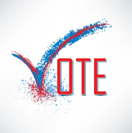 Vote text with check mark and check boxのイラスト素材