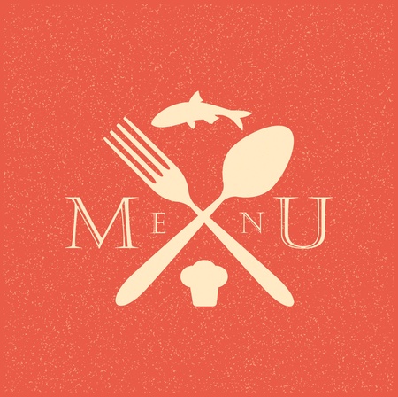 restaurant menu retro posterのイラスト素材