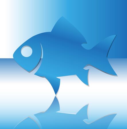 Silhouette of fish illustrationのイラスト素材
