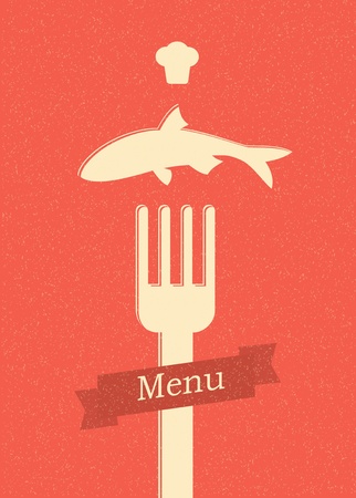 restaurant menu retro posterのイラスト素材