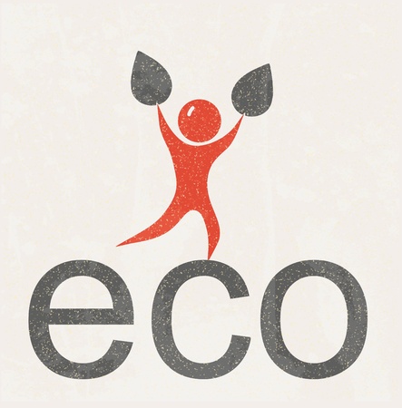 Eco man  retro posterのイラスト素材