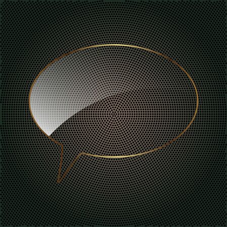 Abstract glass speech bubble on a metal backgroundのイラスト素材