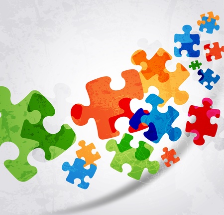 abstract puzzle shape colorful vector designのイラスト素材