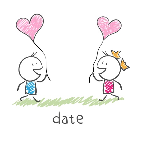 Meeting of two loversのイラスト素材