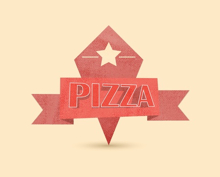 pizza vintage labelのイラスト素材