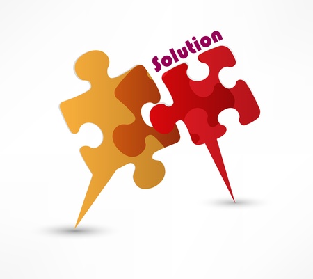 abstract puzzle shape colorful vector design  The solution conceptのイラスト素材