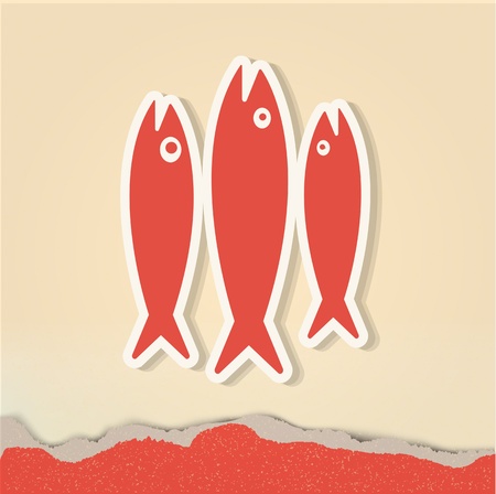 vintage retro fishのイラスト素材