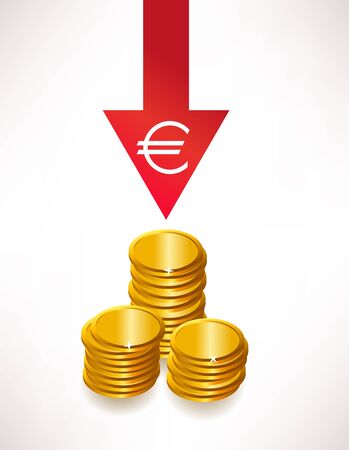 The concept of depreciation of money  Euroのイラスト素材