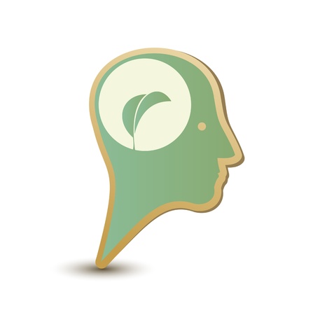 Eco man  Label stickerのイラスト素材