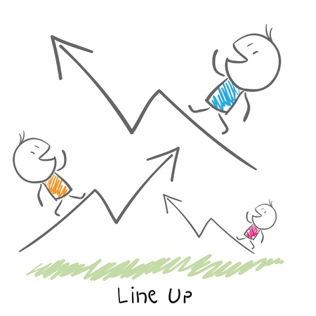 Conceptual illustration of the growth of the business  Line up のイラスト素材