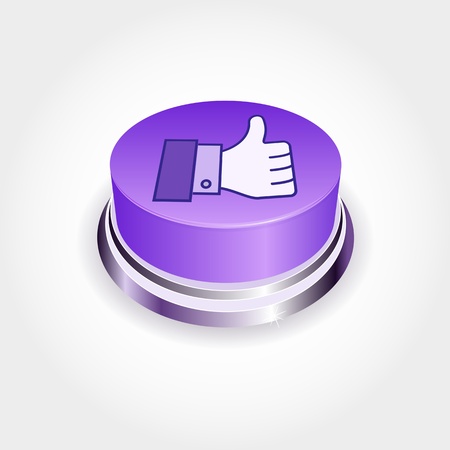 Social media concept.  Like button in perspective. Thumb Upのイラスト素材