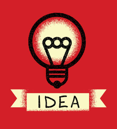 Light Bulb. Retro Poster Concept.のイラスト素材