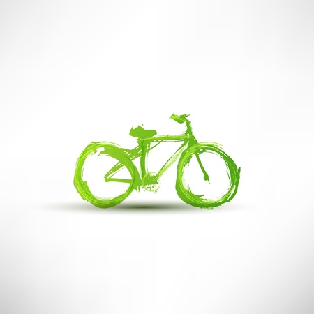 Bicycle painted with a brushのイラスト素材
