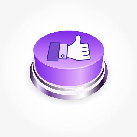 Social media concept.  Like button in perspective. Thumb Upの写真素材