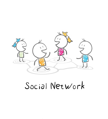 Community people. Conceptual illustration of the social networkの写真素材