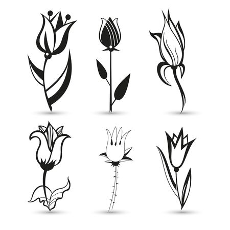 flower icon setの写真素材