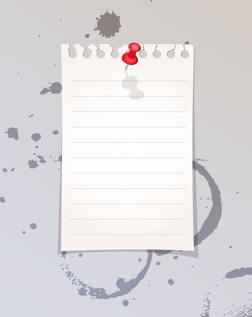 Note paper and red pinの写真素材