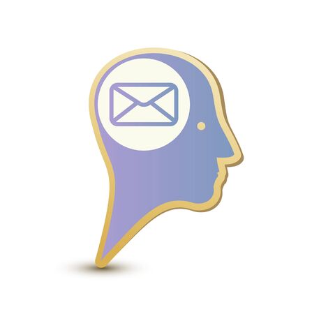 Mail man. Label sticker. Modern conceptの写真素材