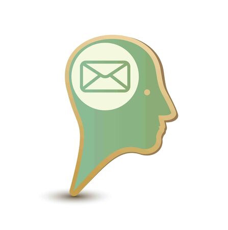 Mail man. Label sticker. Modern conceptの写真素材