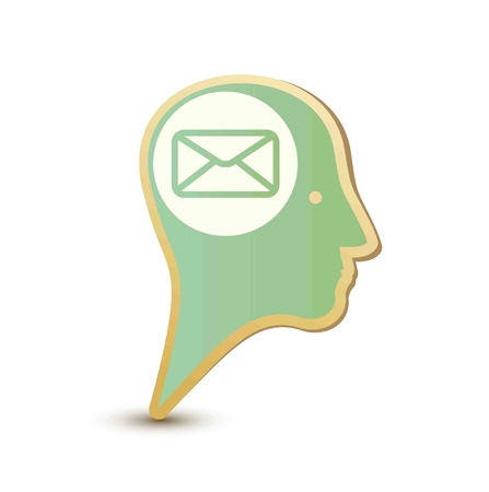 Mail man. Label sticker. Modern conceptの写真素材
