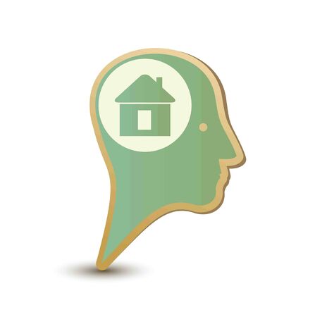 Home man. Label stickerの写真素材