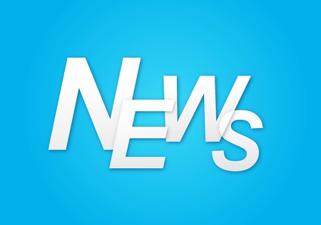 Blue background with the words Newsの写真素材