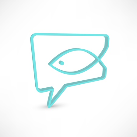 Christian religion symbol fish. Concept speech bubblesの写真素材