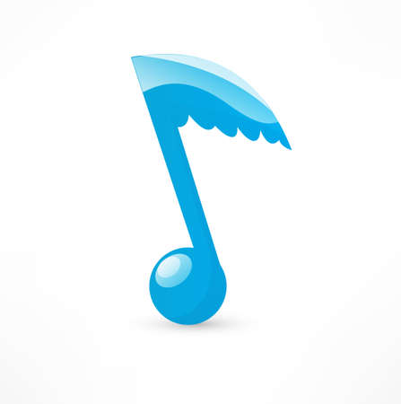 Blue musical note to the wingの写真素材