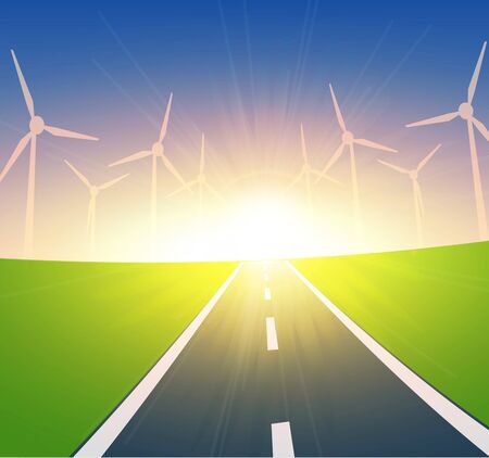 Wind Turbines Landscape の写真素材