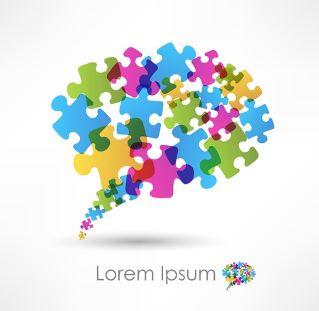 speech bubble made from puzzleのイラスト素材