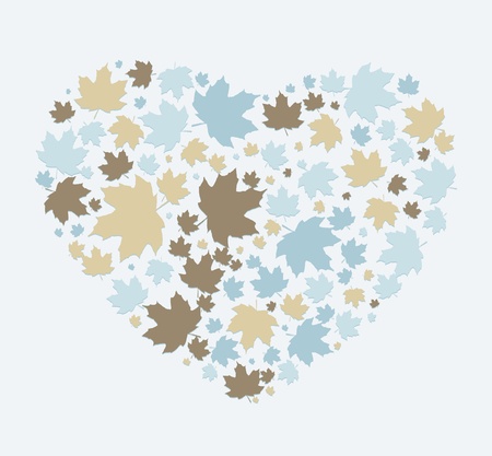 heart made   out of maple leavesのイラスト素材