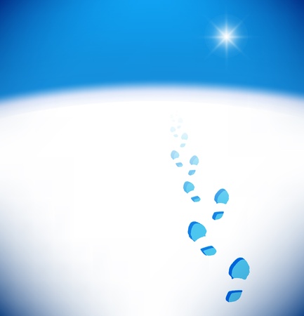 Footprints in the Snowのイラスト素材
