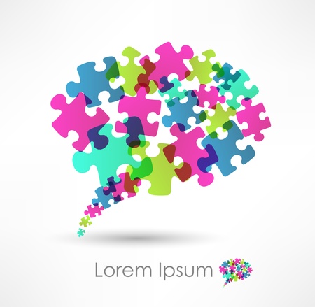 speech bubble made from puzzleのイラスト素材