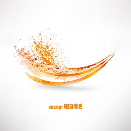 abstract orange waveのイラスト素材