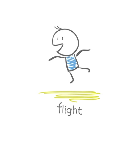 flying manのイラスト素材