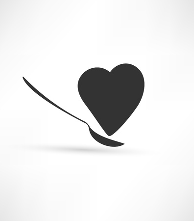 Spoon and heart iconのイラスト素材