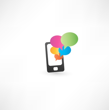  mobile phone with communication bubblesのイラスト素材