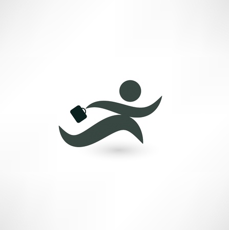 Running businessman iconのイラスト素材