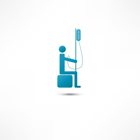 Man and Intravenous dropper iconのイラスト素材