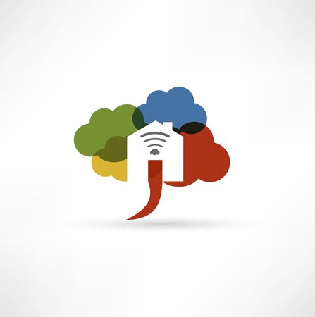 Cloud wi-fi home iconの写真素材