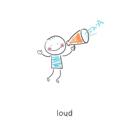 A man and a speaker  Illustration のイラスト素材