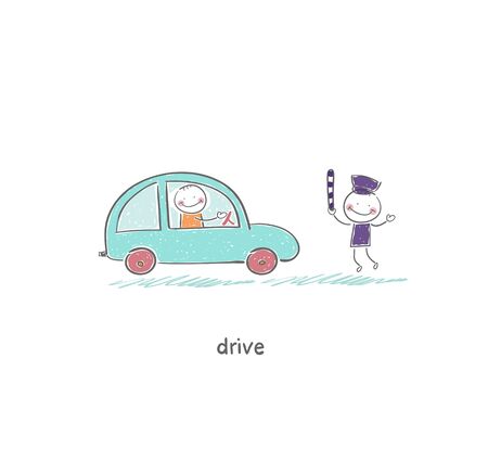 The driver and a policemanのイラスト素材