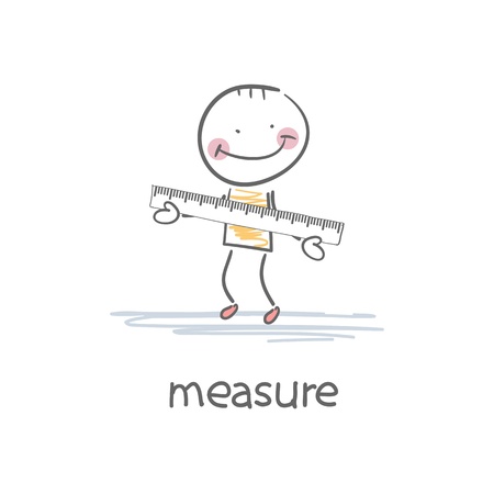 A person with a ruler  Illustration のイラスト素材
