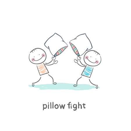 pillow fightsのイラスト素材