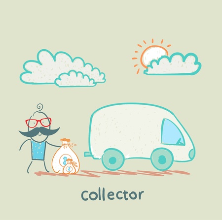 collector is money in the carのイラスト素材