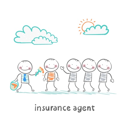 insurance agent repaint in a different color peopleのイラスト素材