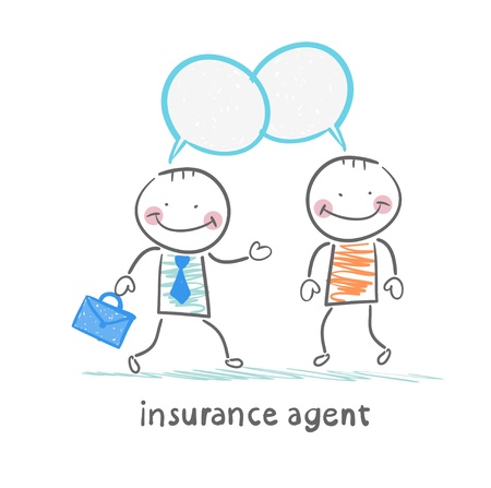 insurance agent tells about insuranceのイラスト素材
