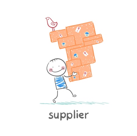 supplier carries goodsのイラスト素材