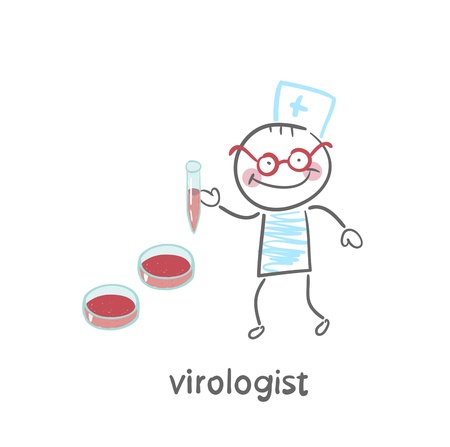 virologist  working with a test tubeのイラスト素材
